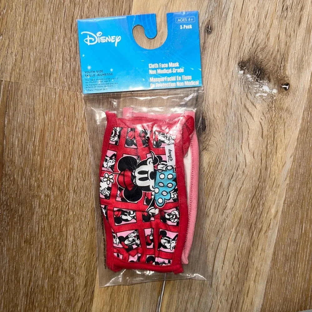 Disney bio world Minnie cloth face mask 3 pk